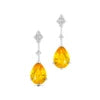 Solid Gold Lab Yellow Sapphire Gemstone & Real Diamonds Cute Stud Earrings for Women Party Gift Wholesale Valentine's Day