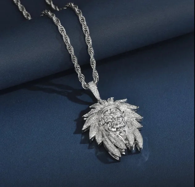 BiG-BOSS High Quality Diamond Hip Hop Jewelry Export Silver Plated Pendant with Rope Chain Iced Out Rapper Necklace for Unisex Use