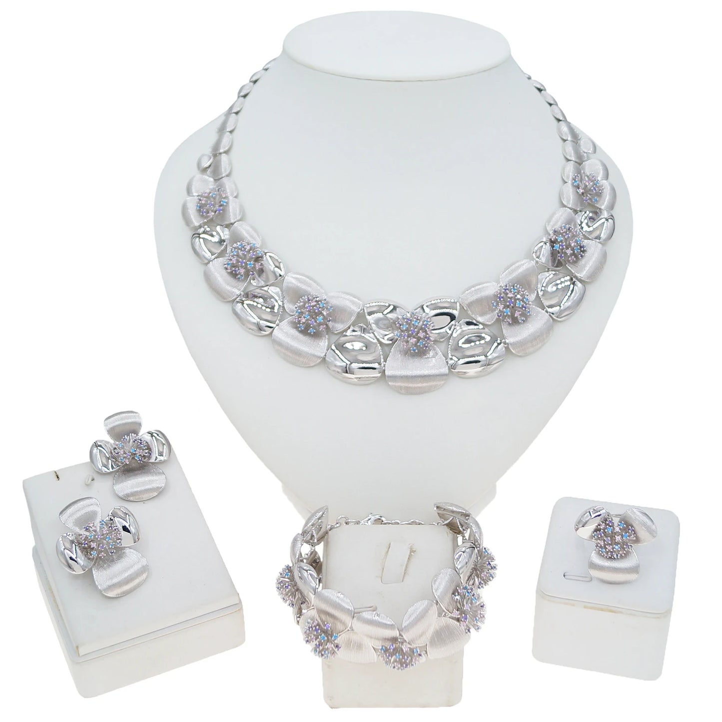 Zhuerrui New Design Sense Jewelry Set American High-end Diamond Series Ladies Classic Inheritance Wedding Four SetsHZ24743167