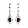18K Solid Gold Natural Garnet & Real Diamond Dangle Drop Halo Earrings For Wedding Engagement Party Gift for Women ODM Bulk