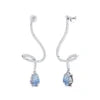 14k Solid Gold Handmade Earrings Unique Pear Cut Natural Rainbow Moonstone & Real Diamonds Dangling Drop Earrings Jewelry Gift