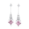 Natural Morganite Gemstone Real Certified Diamonds Trendy Design Dangle Drop Earrings For Her 18k Solid Gold Wedding Party Gift