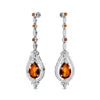 18k Gold Natural Citrine Gemstone Real Diamond Dangle Drop Earrings 14K Solid Gold Rhodium Plated Certified Cute Design Weddings