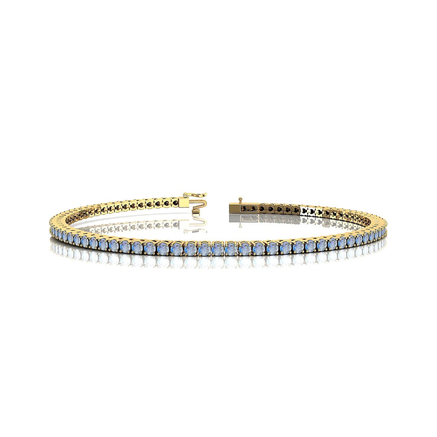 New Arrival Natural Rainbow Moonstone Cut Gemstone Tennis Chain Bracelet 14K Solid Gold Fine Jewelry Gift