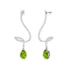18k Solid Gold Cute Dangling Drop Earrings Natural Peridot Gemstone and Real Diamonds Luxurious Wedding Earrings For Wife ODM