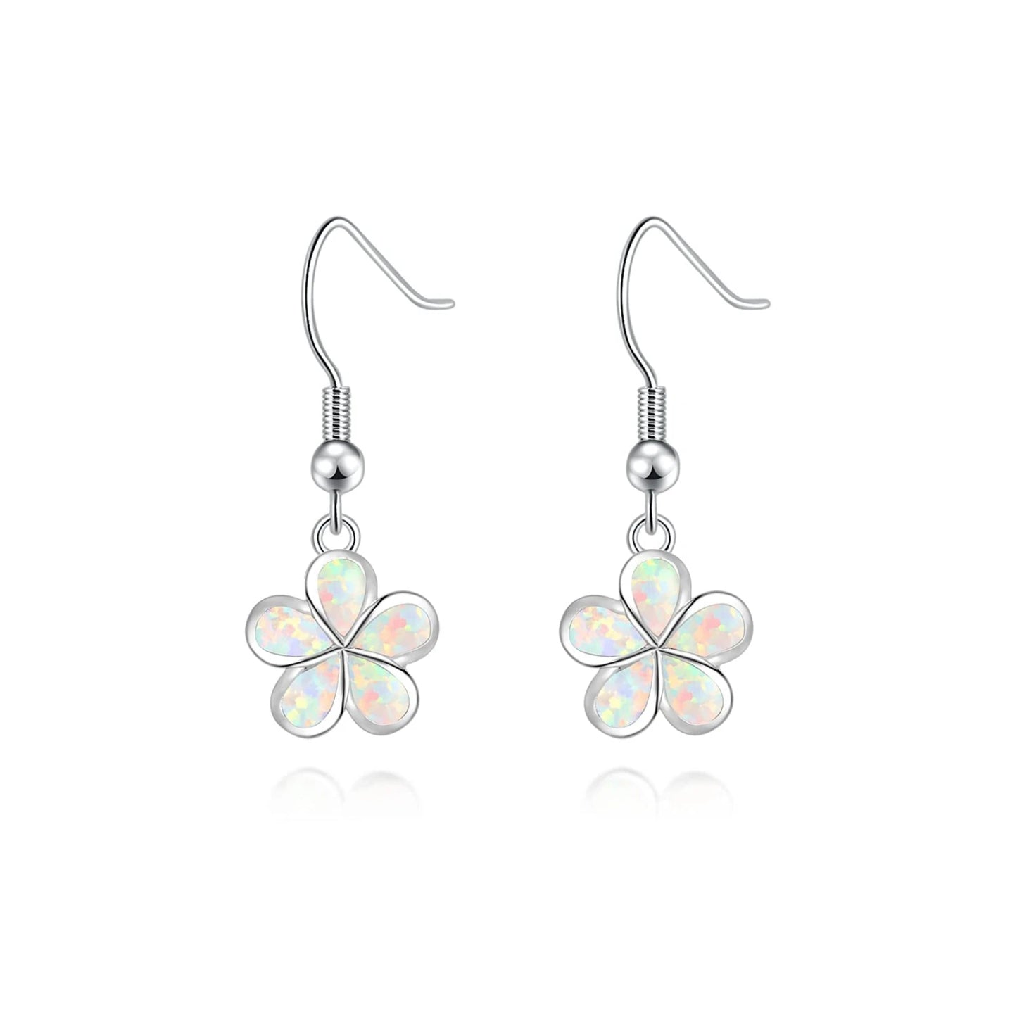 TikTok ins European and American style Opal blue women's Australian opal flower earrings Opal earrings wholesale