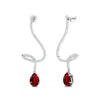 Luxurious Cute Jewelry Lab grown Ruby Gemstone 18k Solid Gold Real Diamonds Dangling Drop Earrings Indian Wedding Gift Jewelry
