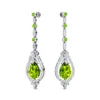 Solid Gold 18Kt Natural Peridot Gemstone Real Diamond Trendy Design Dangle Drop Earrings Cute Wedding Gift Party Rhodium Plated