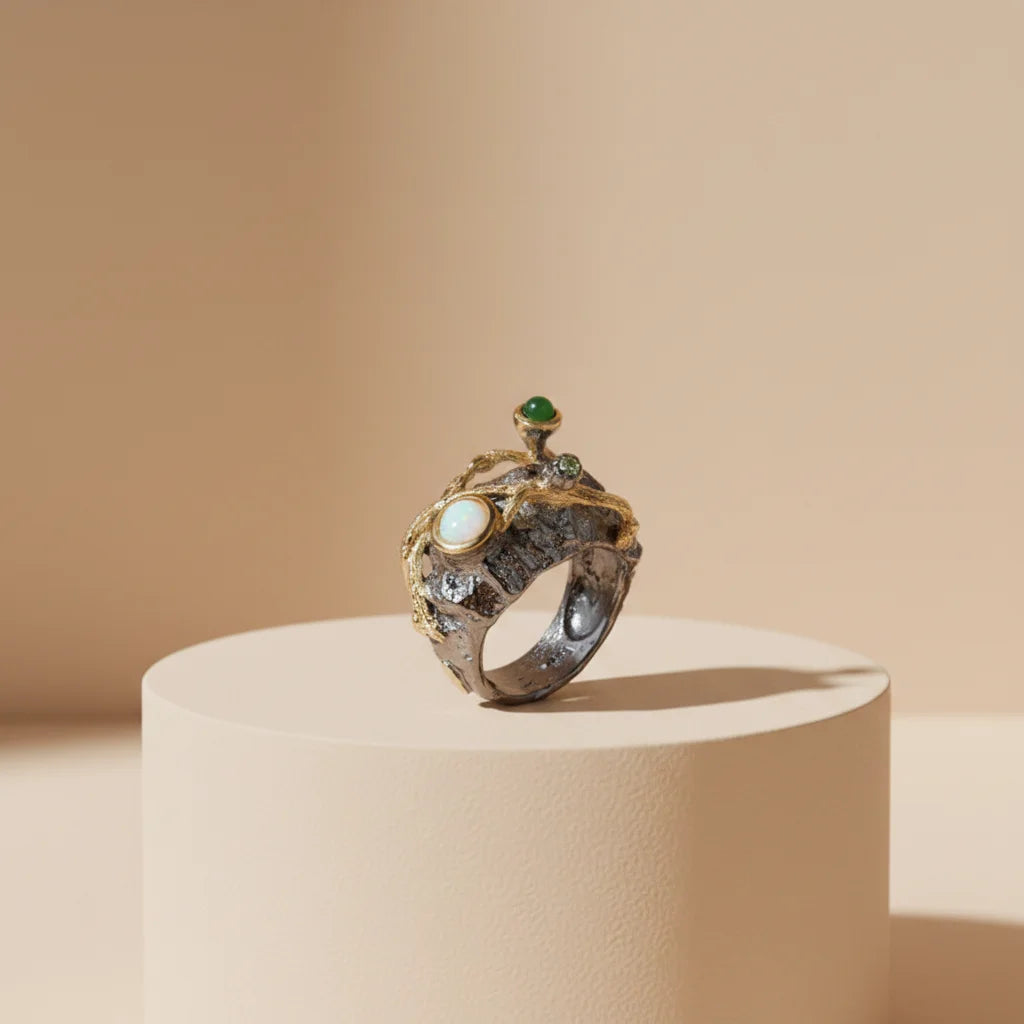 Hot Sale 925 Sterling Silver Gemsones Designs Ring with Peridot for Men
