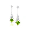 Premium Quality 18K Solid Gold Dangle Drop Earrings Natural Peridot Gemstone Real Diamonds Wedding Party Rhodium Plated Bulk OEM