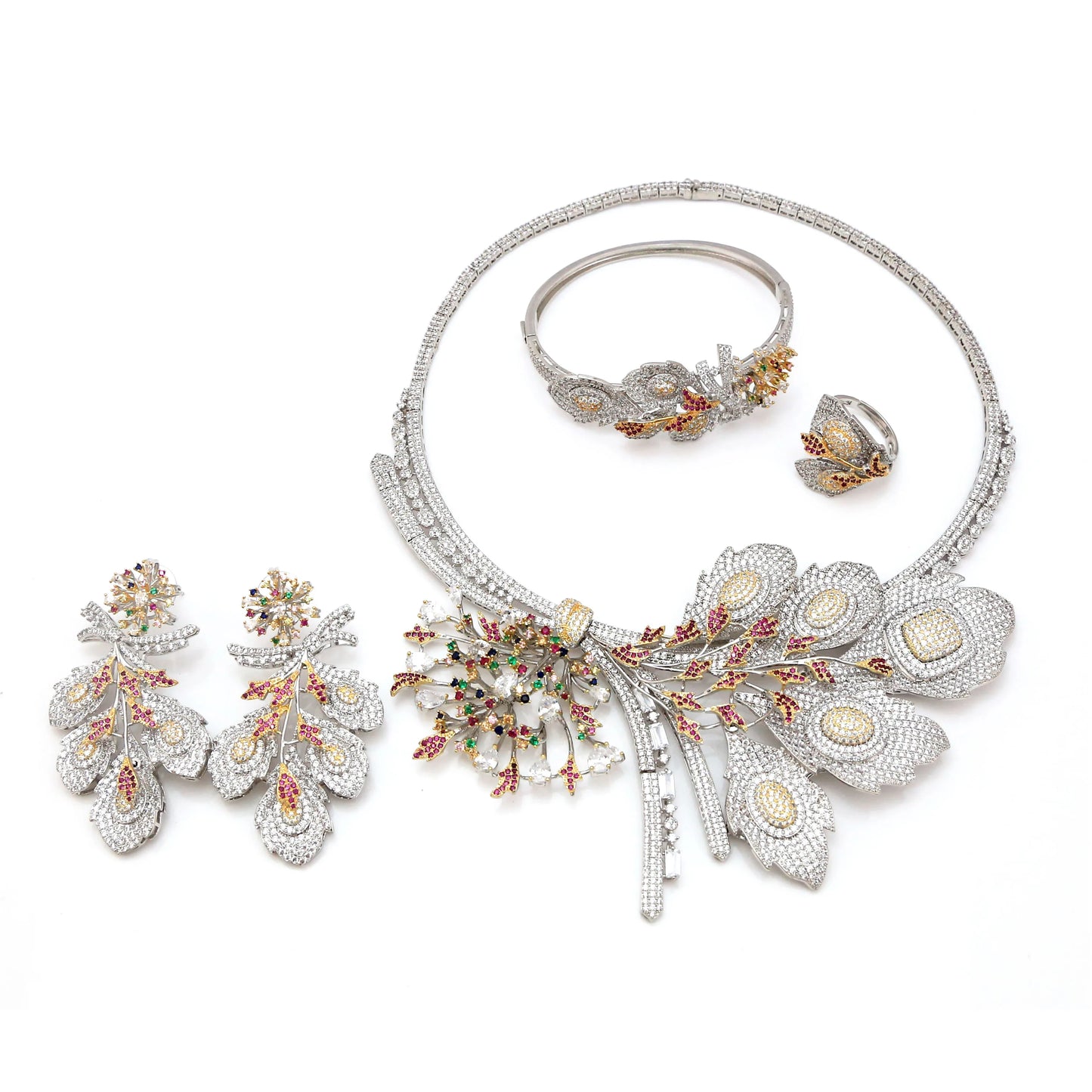 Zhuerrui Latest Fashion Brazilian Dubai Copper Alloy Gold Plated Bridal Wedding Party Birthday Wholesale Jewelry Set HZ18111901