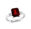 Perfect Natural Garnet Gemstone Genuine IGI Certified Diamond Halo Solitaire Ring 18k Pure Gold Luxurious Gift for Her