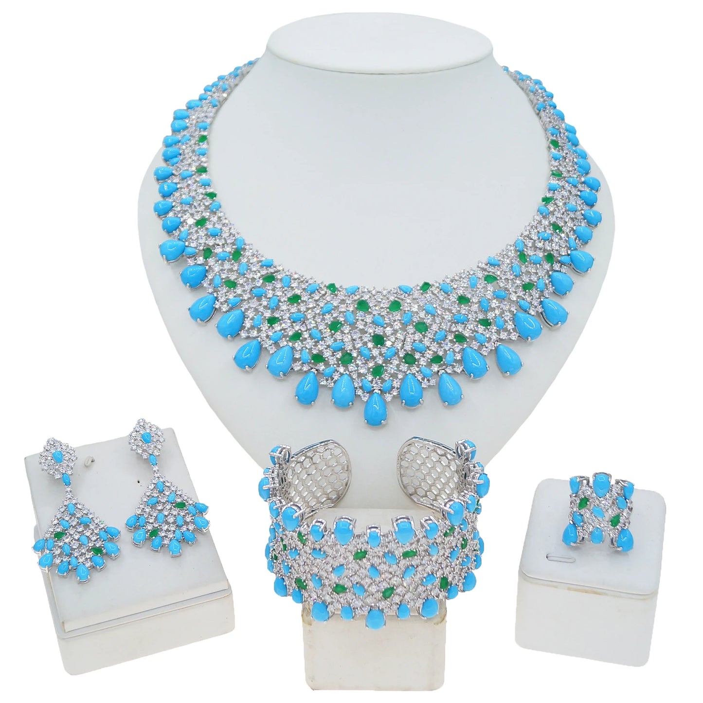 Zhuerrui New Design Sense Jewelry Set American High-end Diamond Series Ladies Classic Inheritance Wedding Four SetsHZ24741326