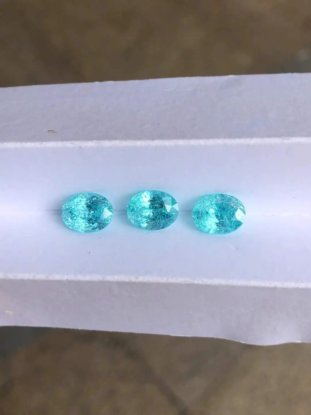 REDheart High Quality Handmade Jewelry Making Rings Lab Grown Paraiba Tourmaline Ice Crack Oval Blue Diamonds Loose Gemstones