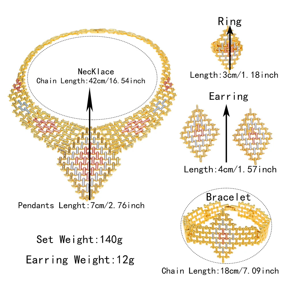 Zhuerrui Italiano Gold Designs Women Jewellery Set Party Fine Costume Jewelry Set Luxury Big Necklace Jewellery Sets I008620