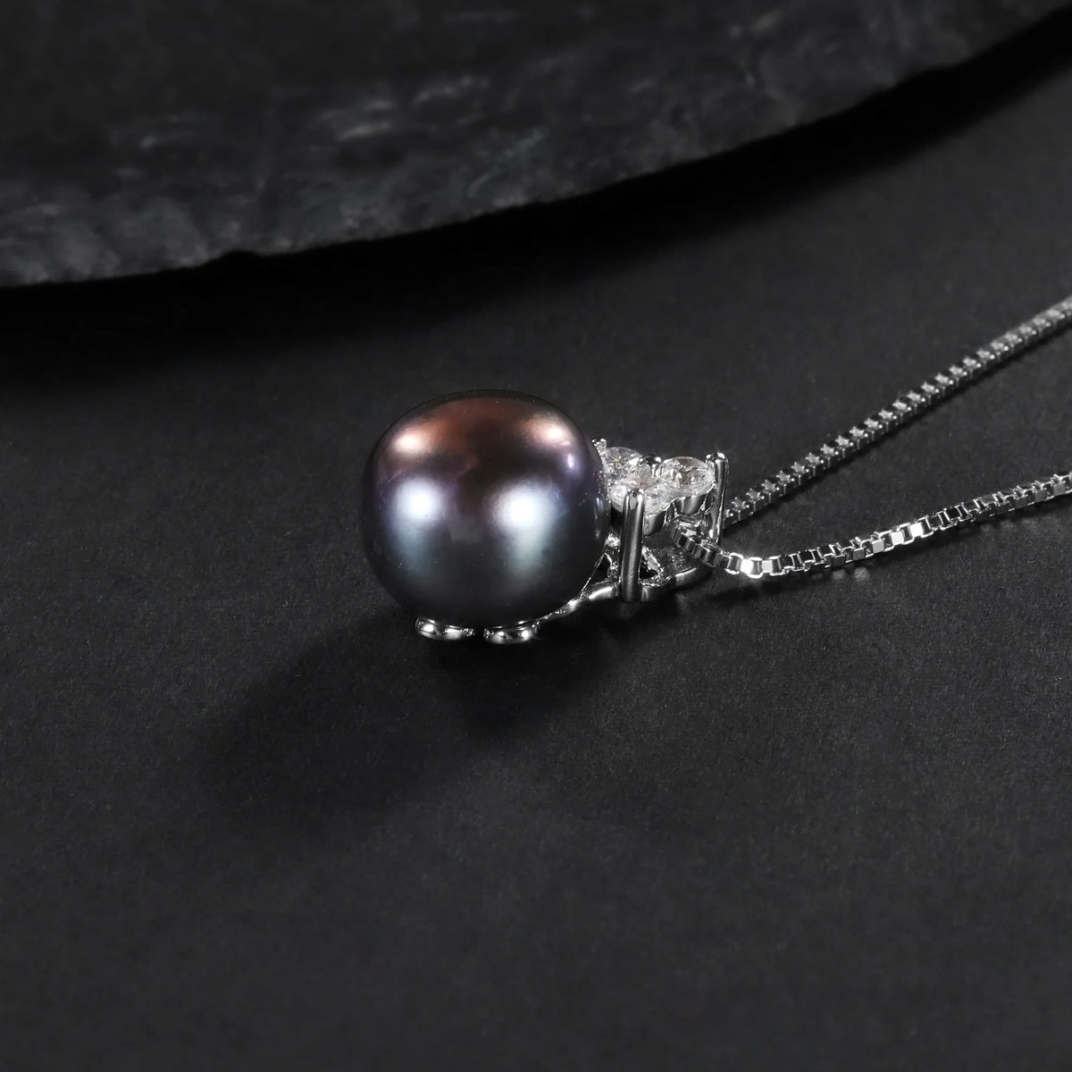 ArtistA D1018P Abiding Fine Jewelry 925 Sterling Silver White Cz 10MM Freshwater White Pearl Single Bead Pendant Charm for DIY Necklace