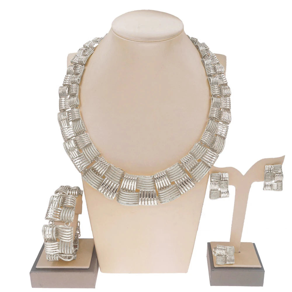 Zhuerrui Classic Designer Jewelry Four-piece Set of Africa Dubai Luxury Gold-plated Craft Ladies Exquisite Banquet JewelryHA0023