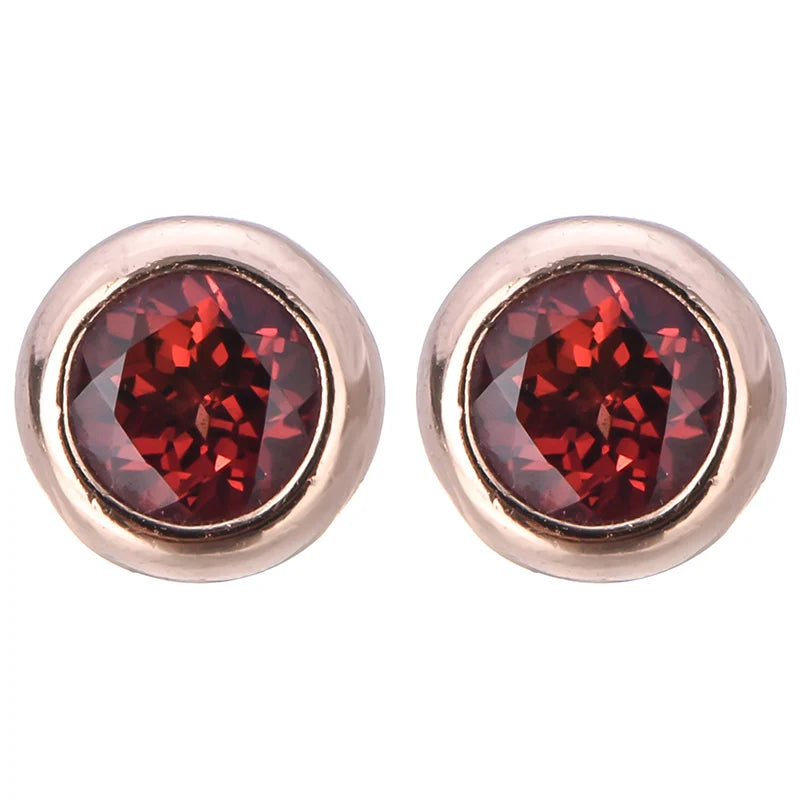 Gioiellieri Rose Gold Plated 925 Silver Natural Blue Sapphire Stud Earrings Women's Jewelry for Party Wedding & Everyday Wear