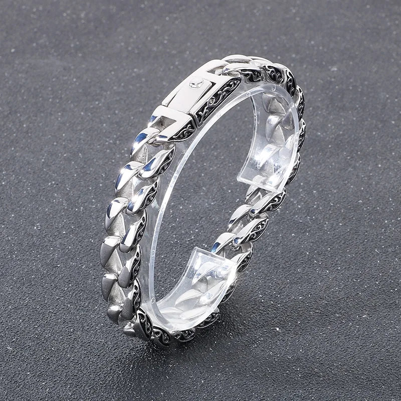 KALEN Polished/Brushed Fashion Bracelets Fine Jewelry Stainless Steel Gothic Links Bracelet