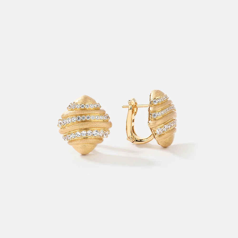 MUSHAN Jewelry Factory 925 Sterling Silver Stud Earrings High Carbon Diamond Electroplated Gold Cross Border Bestseller Jewelry