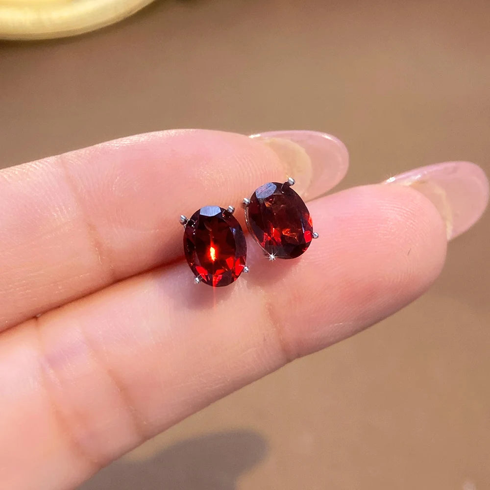 S&S Natural Garnet Jewellery – 925 Sterling Silver – Ring, Pendant & Earrings – Collection