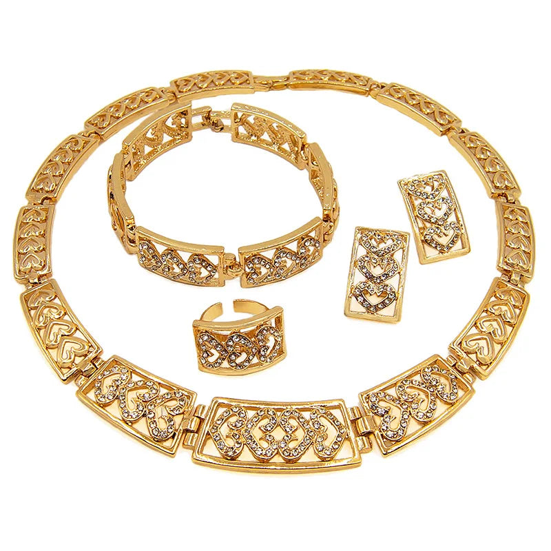 Zhuerrui Italy Brazil Gold Jewelry Set Fashion Vintage 24K High Quality Jewelry Sets Designer Wedding Party Jewelry HD20073214