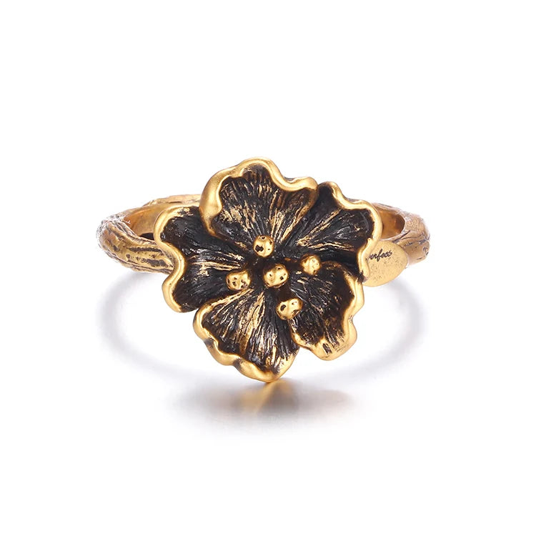 Bauhinia Flower Design 925 Sterling Silver Jewelry Ring for Women