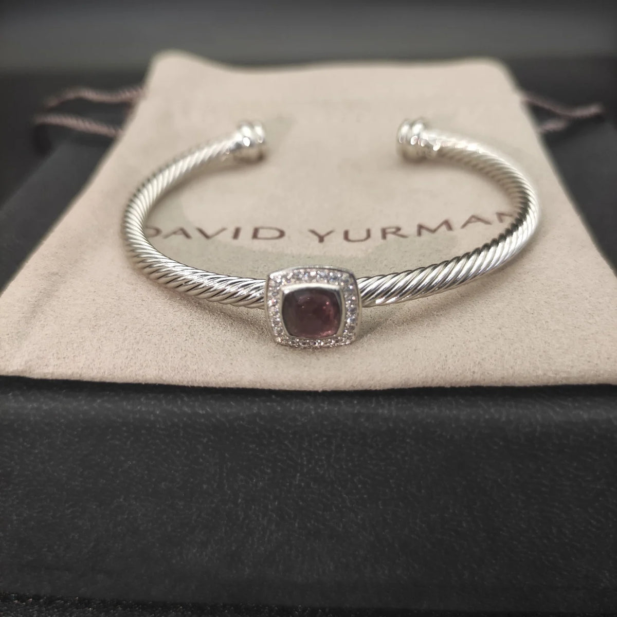 FASHIONISTA DY High-Quality Silver-Plated 4mm Square Diamond Bracelet, Fashionable Colored Diamond Bracelet, Jewelry