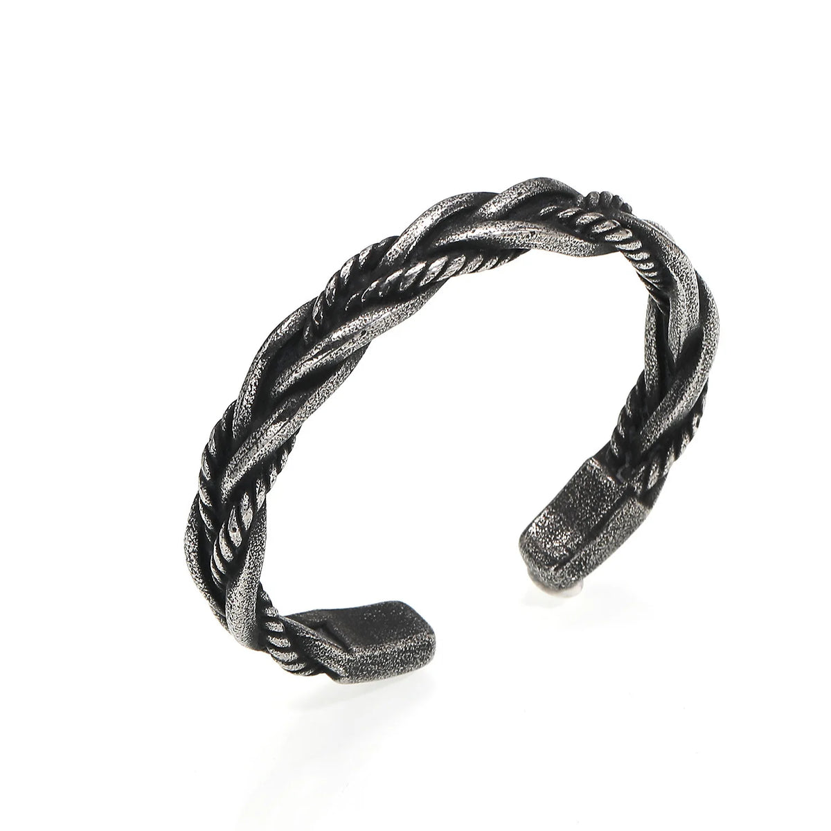 European American Retro Knitted Cable Open Titanium Steel Electroplated Bracelet Trendy Fashion Men's Geometric Jewelry Factory