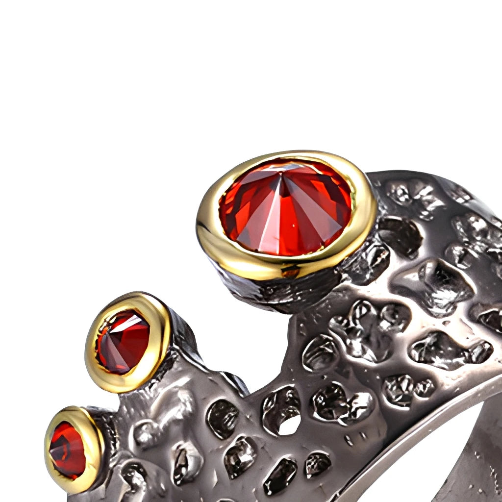 SASSARRI Red Zircon Vintage Ring | 925 Sterling Silver Gemstone Ring