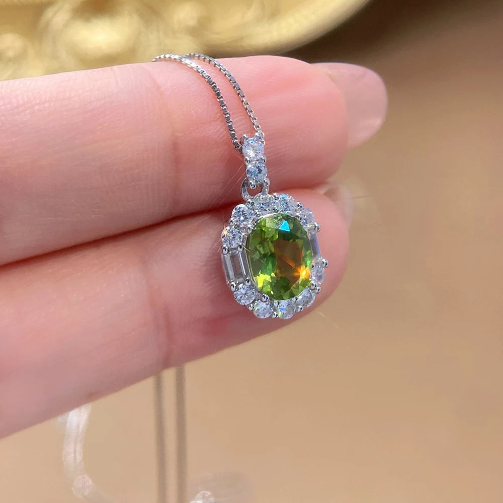 S&S Natural Peridot Jewellery – 925 Sterling Silver – Ring & Pendant Necklace – Collection