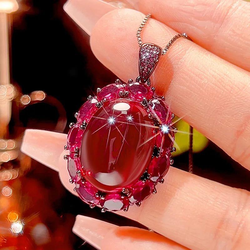 REDheart Brass Pearl Plated Black Movable Ring Simulation Trendy Women's Flower Design Rhodium/Gold Plated Advanced Pendant Jewelry Set