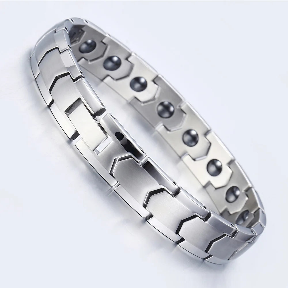 NewLife - Magnetic Tungsten Channel-Set Link Bracelet
