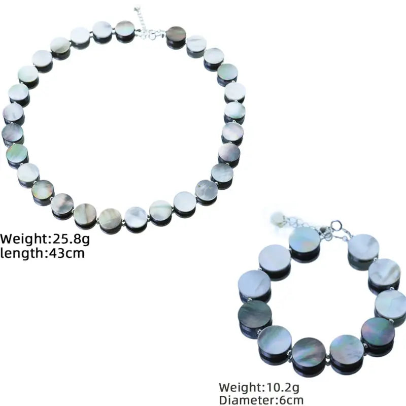 GLSEEVO Black Pearl Sterling Silver Necklace & Earrings Set | Luxurious Bridal Jewellery GS0229
