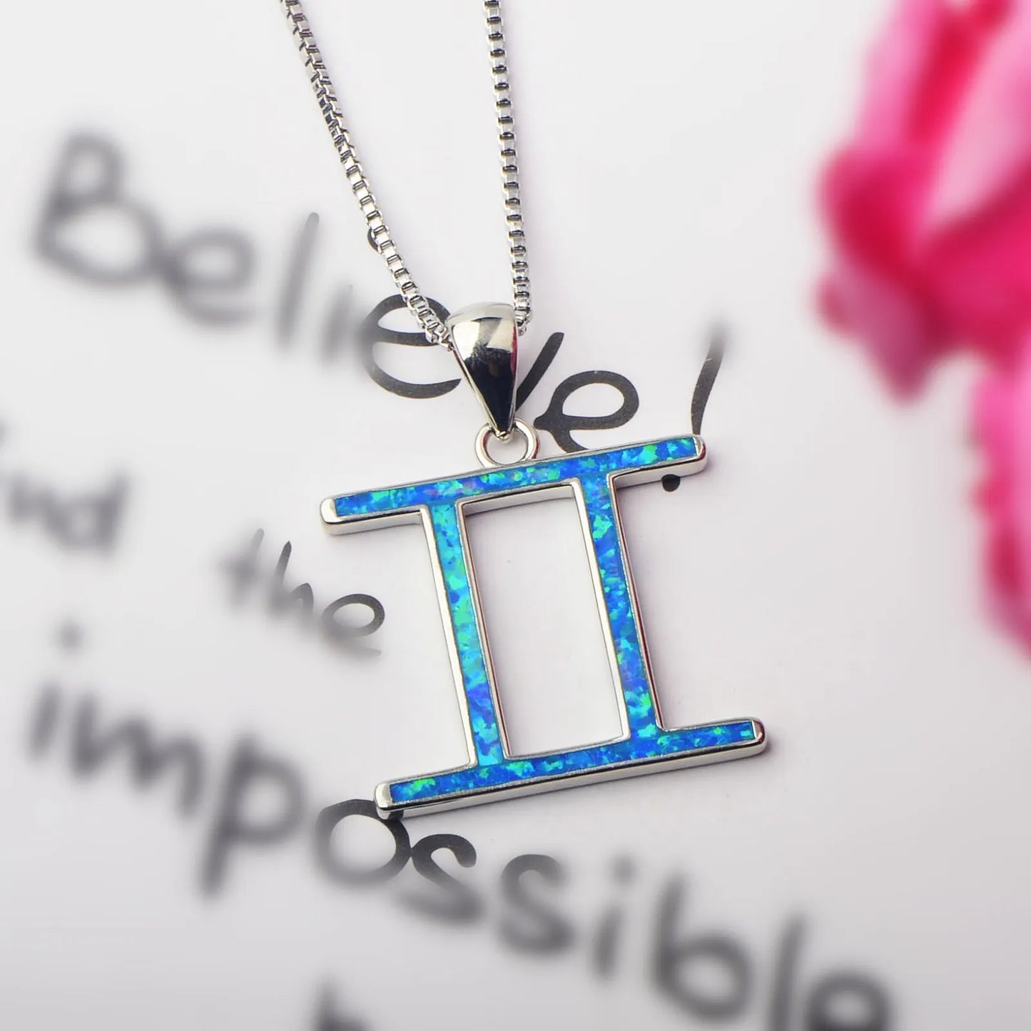 Gemini Zodiac Sign Pendant Necklace Aobao Stylish Fashion Jewelry for Daily & Casual Wear