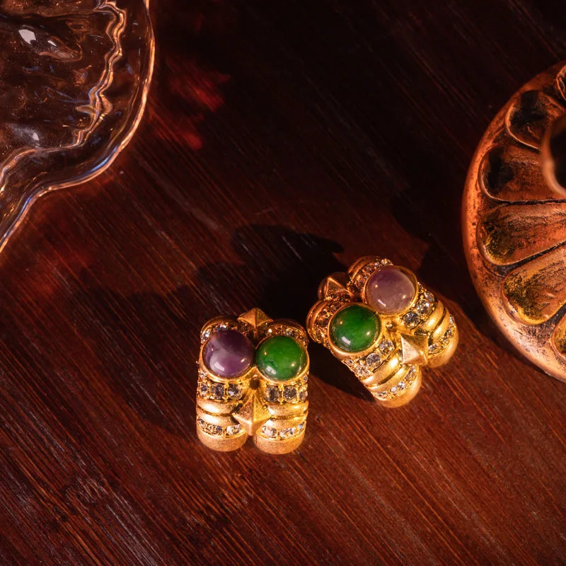 Long Big Elegant Indian Traditional Heavy Natural Stone Jewellery Middle Eastern Gold Chunky Jewelry Sets for Women min Order 1