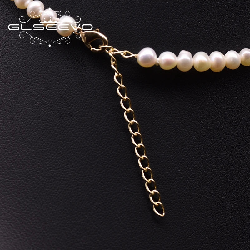 Original Natural Freshwater Pearl Necklace Couple Proposal Copper With 18k Gold-plated Pendant Jewelry