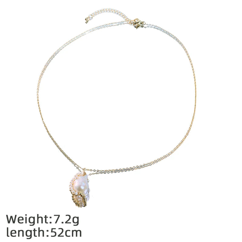 GLSEEVO Natural Baroque Pearl Jewelry Set | Necklace & Earrings | GS0238 | SASSARRI Collection