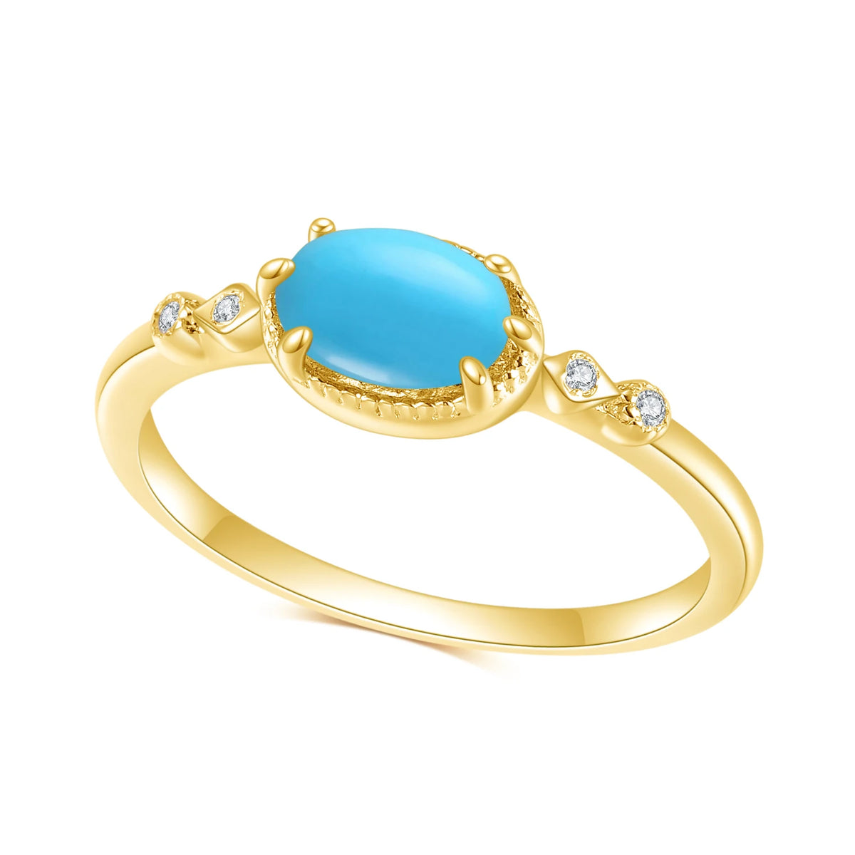 ArtistA OL0899 Abiding Jewelry Custom Oval Cut 5x7mm Colored Synthetic Lab Created Gemostone Zirconia 925 Sterling Sliver Stacking Ring