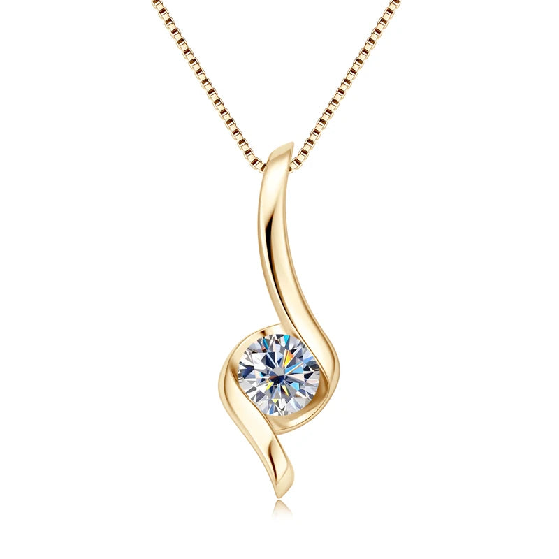 Hot Selling Fashion Jewelry Sets Love Couple 925 Silver Eternal 6.5mm 1ct Moissanite Infinity Twist Pendant Necklace for Women