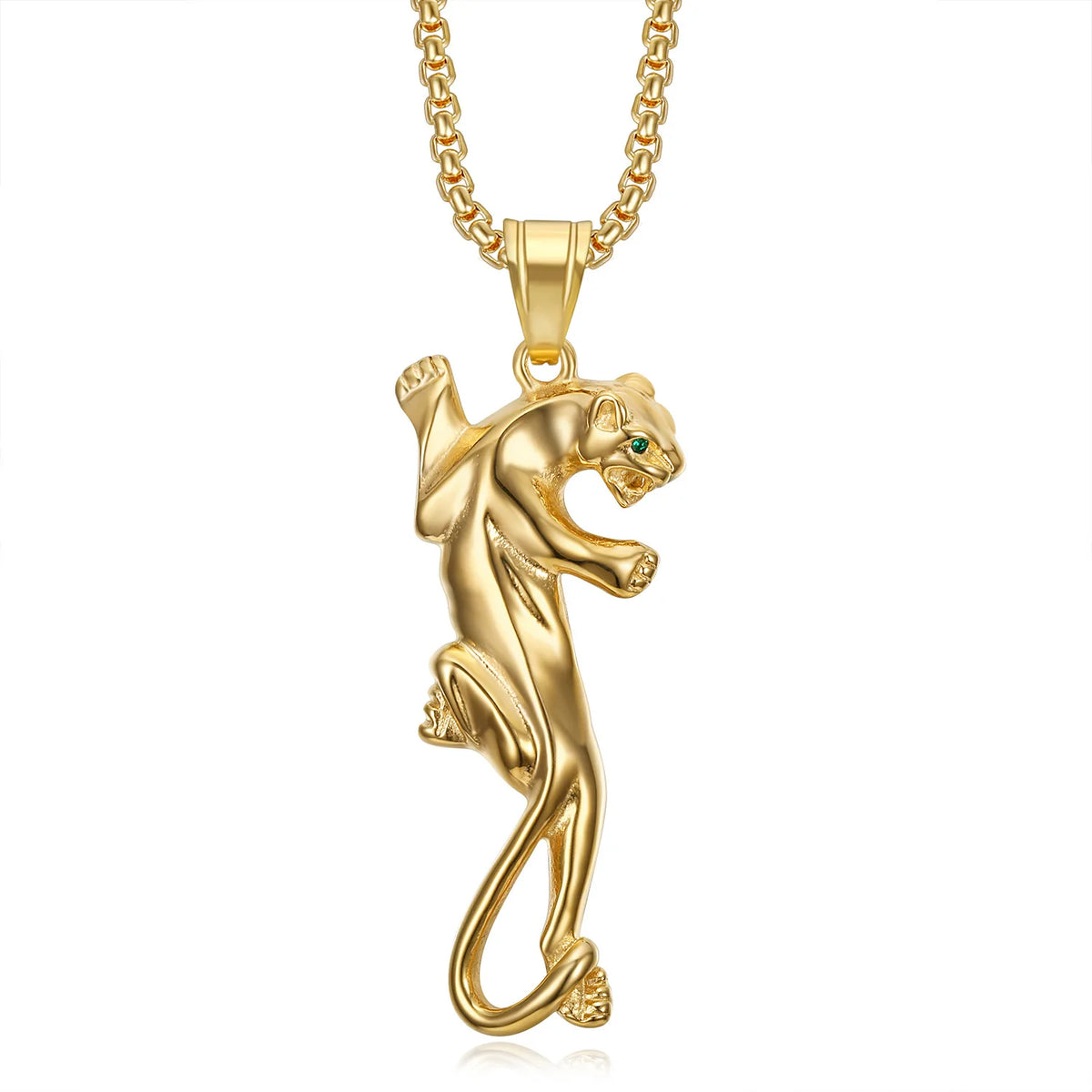 Hip Hop Animal Leopards Stainless Steel Pvd Gold Plated Pendant Jewelry Fine Fashion Jewelry Necklace for Men Women Wholesale