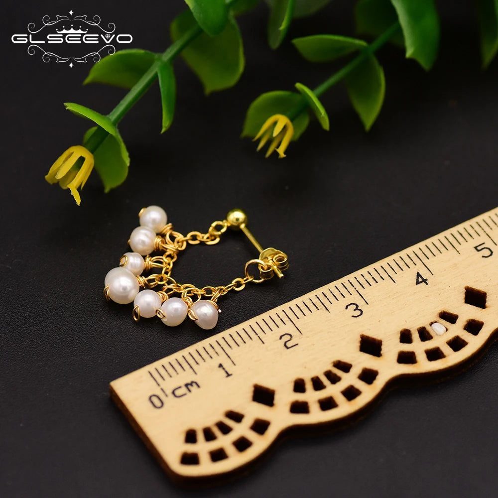 925 Sterling Silver Natural Freshwater Pearl Earrings for Women Party Earrings Fine Jewelry Earrings Bulk