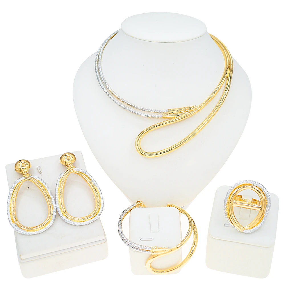 Zhuerrui Italiano Gold Designs Women Jewellery Set Party Fine Costume Jewelry Set Luxury Big Necklace Jewellery Sets X0008430