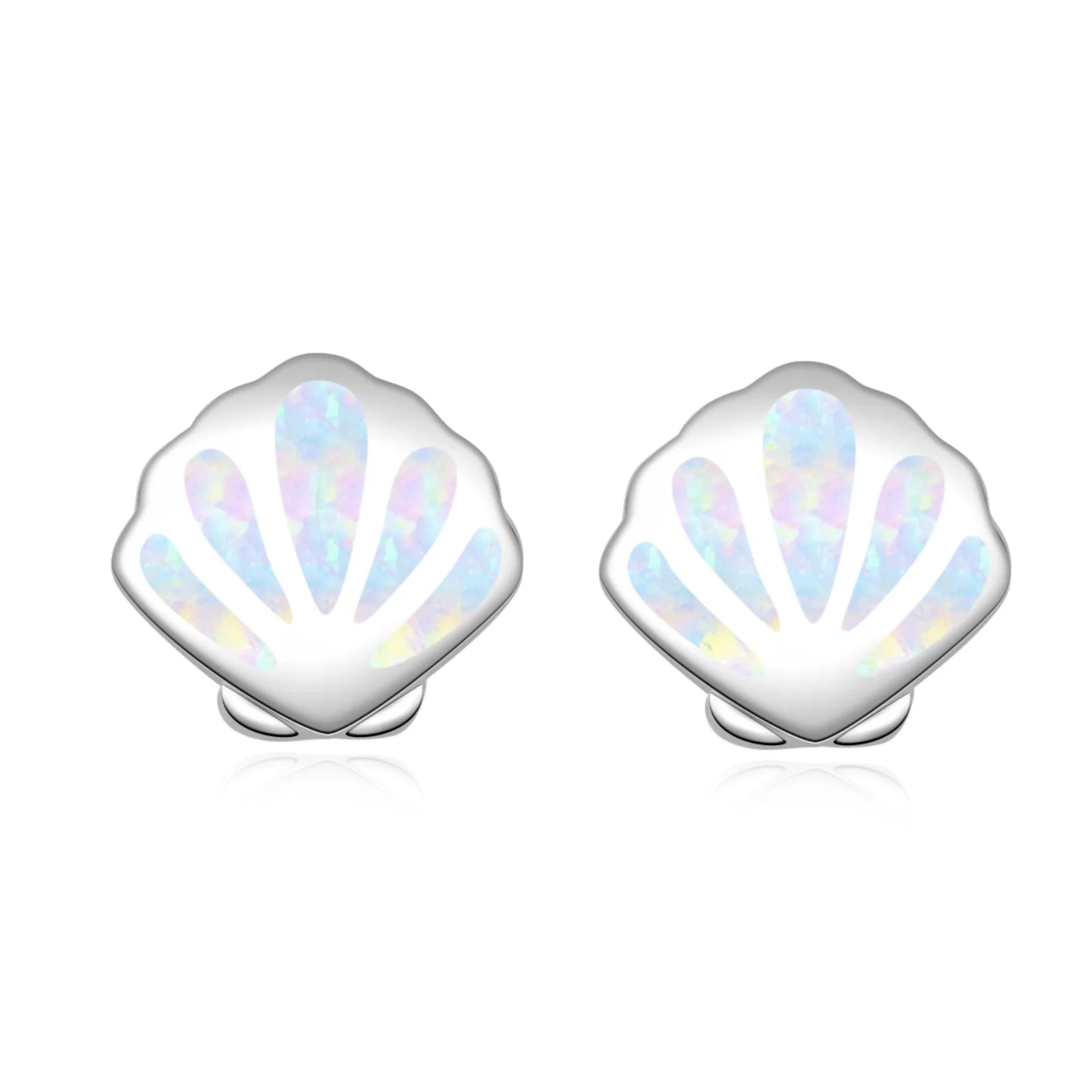 Aobao Bohemian Silver Plated Opal Animal Shape Stud Earrings
