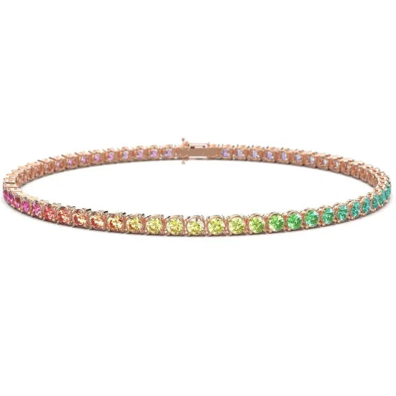 Gemfiori Customized Real 18K Gold Natural Precious Gemstone Diamond Ruby Sapphire Emerald Bracelet / Necklace / Earring / Ring