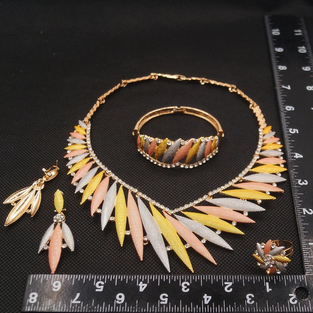 Zhuerrui Brazil Gold Designer Wedding Jewellery Set Nigerian 18k Gold Plated Jewelry Set Fashion Necklaces Jewelry Sets