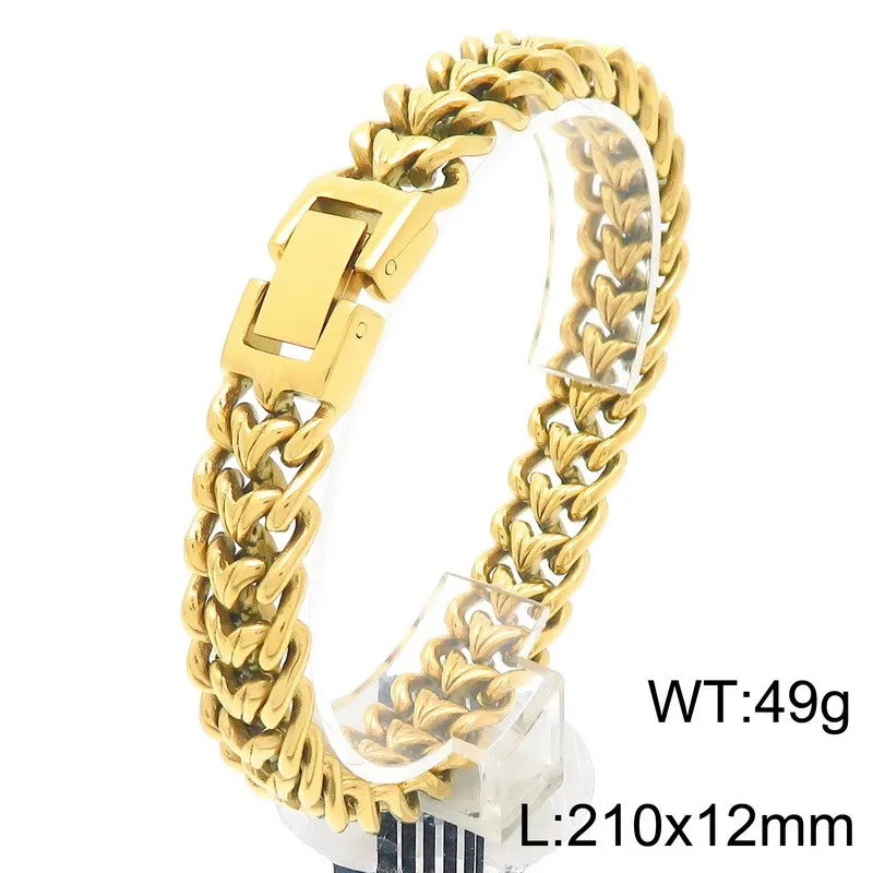 KALEN Trendy Fine Jewelry Fashion Bracelets Men Stainless Steel Sophisticated Links Bracelet Bangle