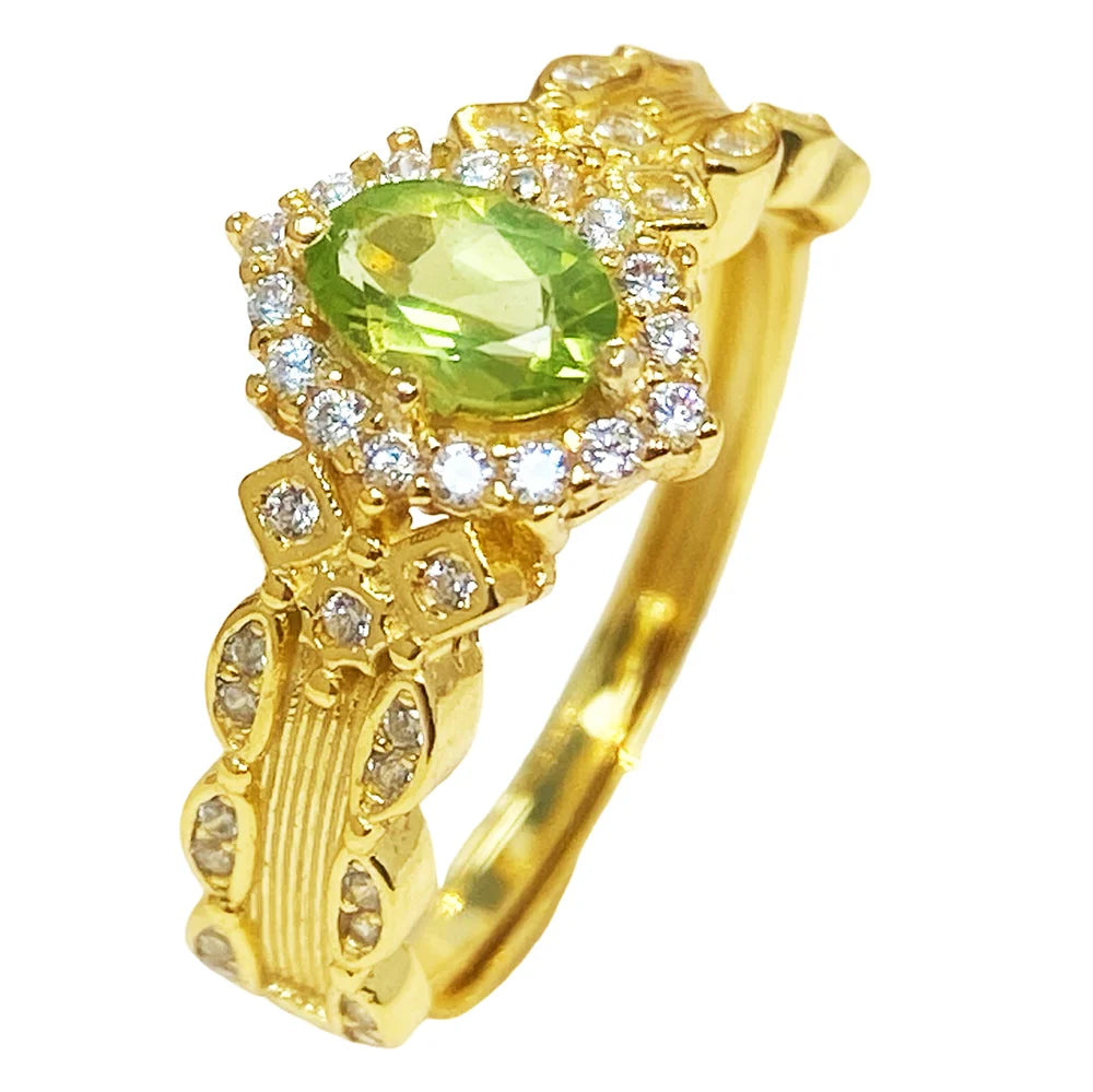 Quality Wholesale 925 Sterling Silver Gemstone Ring Oval Cut Natural Crystal Rhodium Plated Luxury Couple Ring Prong Setting