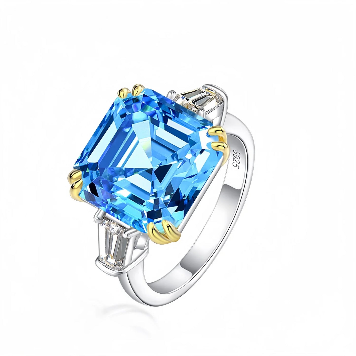 MUSHAN 925 Sterling Silver Platinum Plated Luxury Wedding Ring Band Women Square 7ct High Carbon Diamond Party Rings Fine