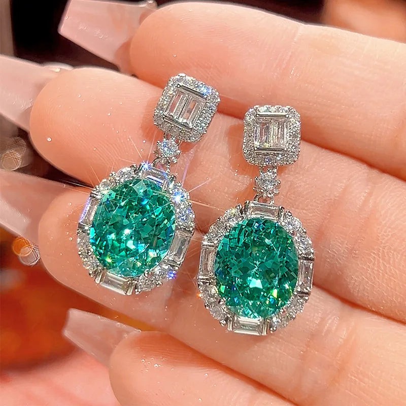 S&S Paraiba Green Zircon Jewellery Set – Pendant, Ring & Earrings – Collection